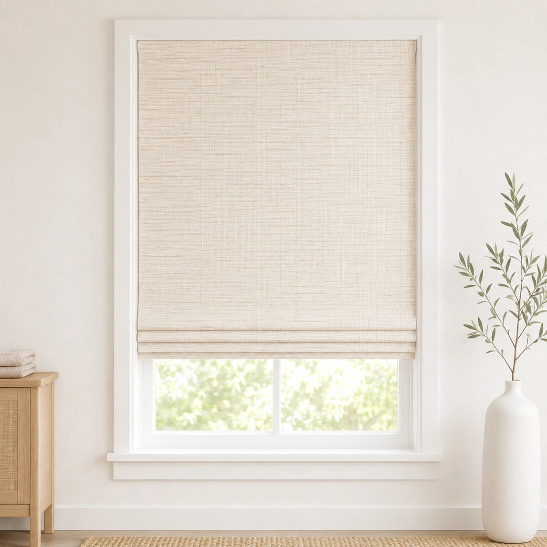 Custom Willow Marble White Top Down Bottom Up Bamboo Shades - Top Down Bottom Up - Marble White W07-9