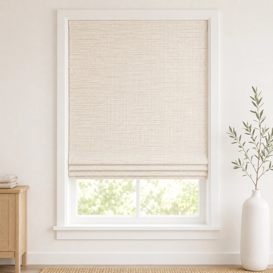 Custom Willow Marble White Top Down Bottom Up Bamboo Shades - Top Down Bottom Up - Marble White W07-9