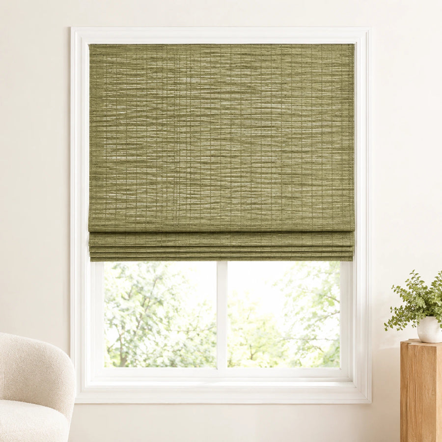 Custom Willow Olive Top Down Bottom Up Bamboo Shades - Top Down Bottom Up - Olive W07-5