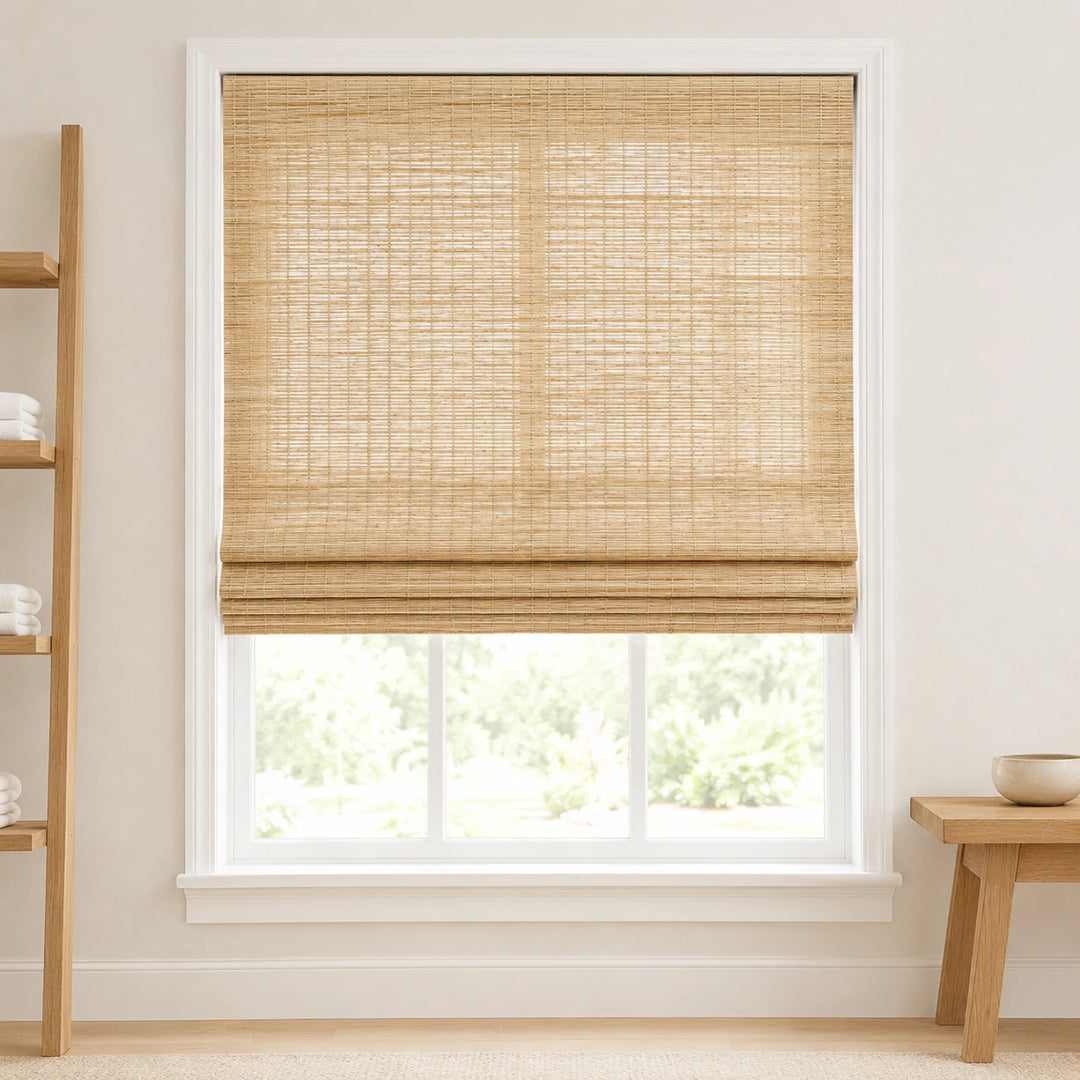 Custom Willow Straw Top Down Bottom Up Bamboo Shades - Top Down Bottom Up - Straw W07-3
