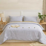Blue and White Striped Contrast Button Duvet Cover - Fredesigner