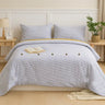 Blue and White Striped Contrast Button Duvet Cover - Fredesigner
