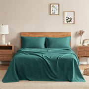 Linen Breathable Sheet Set Forest Green - Fredesigner