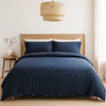 Navy Blue Vertical Striped Duvet Cover - Fredesigner