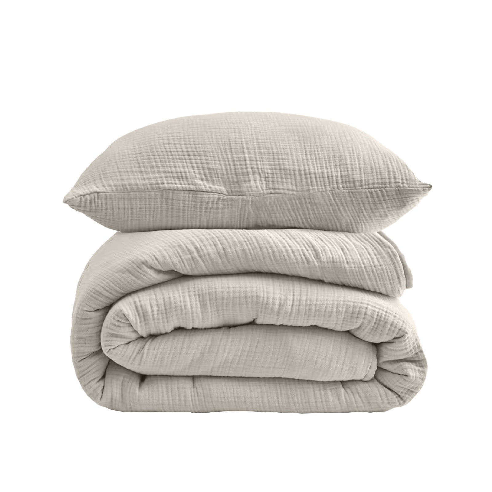 Double-Layer Gauze Muslin Cotton Duvet Cover natural bedding by Fredesigner