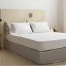 100% Linen White/Sage Green Solid Fitted Sheet Sets - Fredesigner