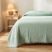 Soft Cozy and Breathable Muslin Throw for Bed - Fredesigner