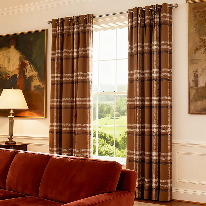 Window Plaid Curtains Windowpane Plaid Curtains Genia - Fredesigner