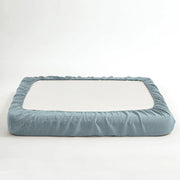 100% Linen White/Sage Green Solid Fitted Sheet Sets - Fredesigner