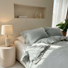 Light Blue Lace-Trimmed Duvet Cover - Fredesigner