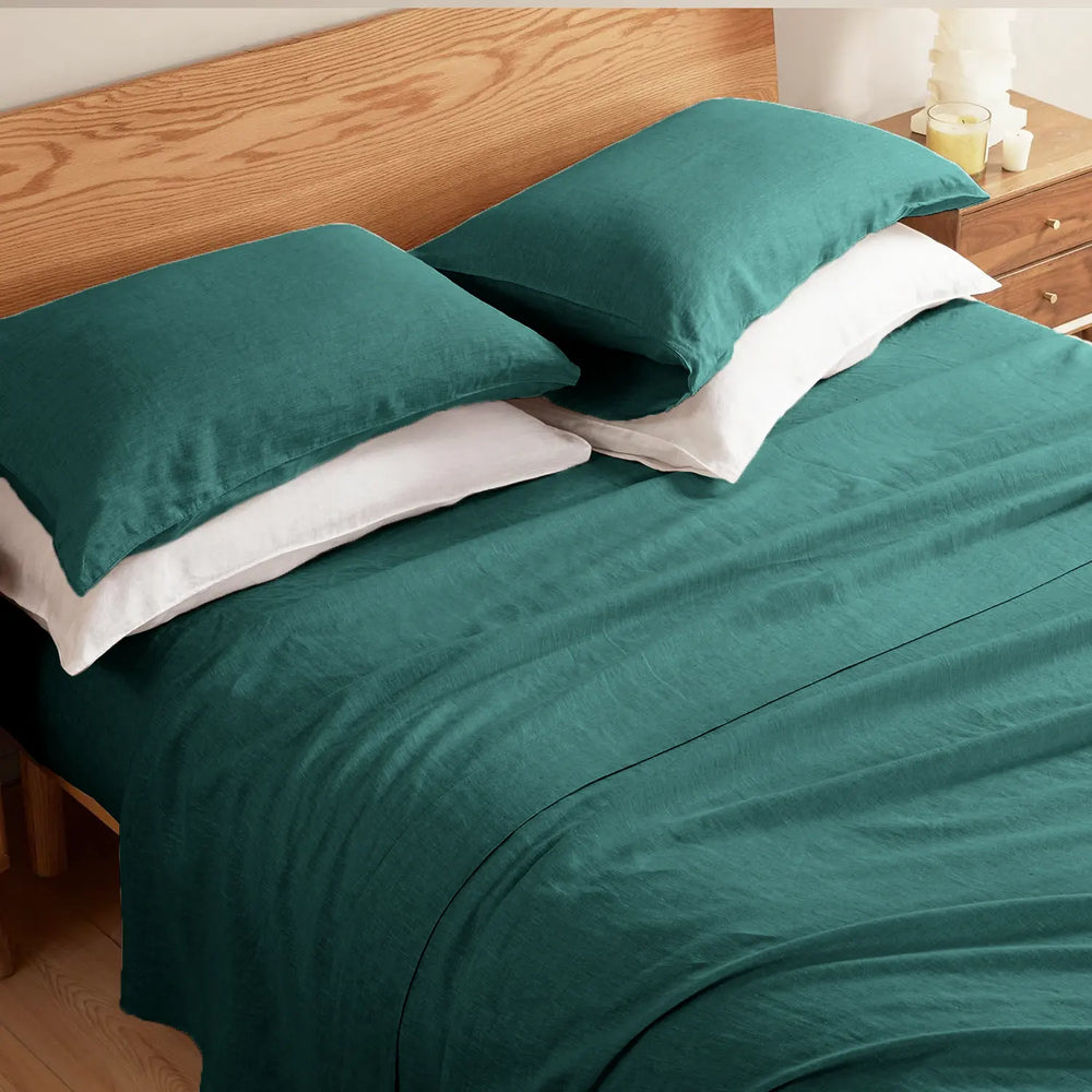 Linen Breathable Sheet Set Forest Green - Fredesigner