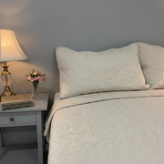 100% Linen Quilted Bedspread Solid - Fredesigner