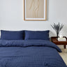 Navy Blue Vertical Striped Duvet Cover - Fredesigner