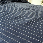 Navy Blue Vertical Striped Duvet Cover - Fredesigner