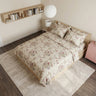 Rose Print Lace Trimmed Linen Bedding Set - Fredesigner
