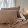 Solid Pink Lace-Trimmed Duvet Cover - Fredesigner