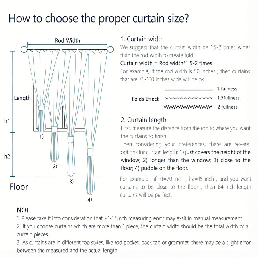 Custom 100% Blackout Curtains for Bedroom/Living Room - Fredesigner