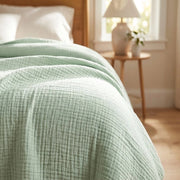 Soft Cozy and Breathable Muslin Throw for Bed - Fredesigner