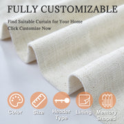 Linen Ready Made Privacy Curtains Pinch Pleat Unlined Chevrons