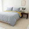 Blue and White Striped Contrast Button Duvet Cover - Fredesigner