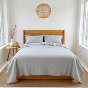 Light Blue Lace-Trimmed Duvet Cover - Fredesigner