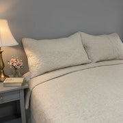 100% Linen Quilted Bedspread Solid - Fredesigner
