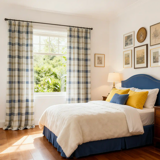 Window Plaid Curtains Windowpane Plaid Curtains Genia - Fredesigner