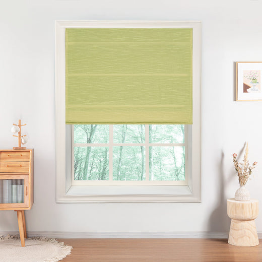 Custom Textured Sheer Roman Shade color option Sage Green(#J401-14)