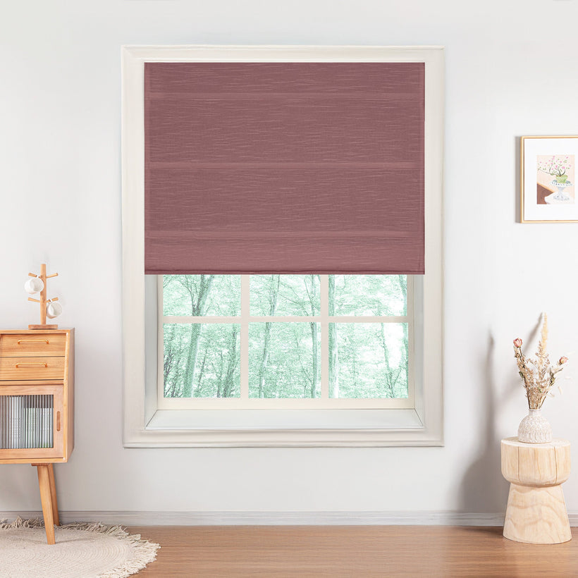 Custom Light Filtering Roman Shade color option Burgundy(#J401-17)