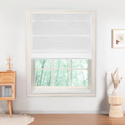 Custom White Linen Plain Fold Roman Shade color option White (