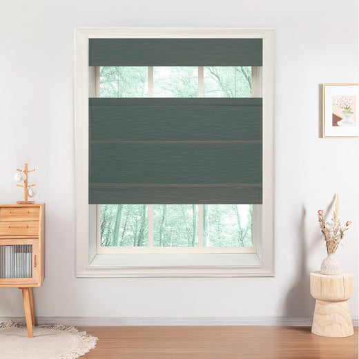 Custom Light Filtering Roman Shade color option Midnight Green(#J401-22)