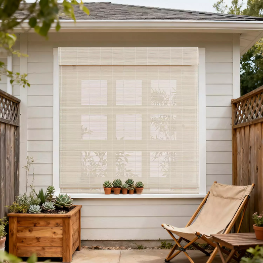 Blackout Cordless Blinds Bamboo Roman Shades
