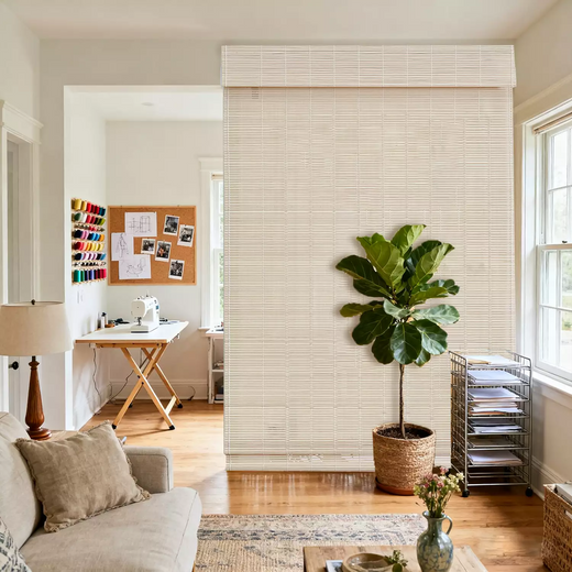 Cordless Bamboo Roman Shades for Windows