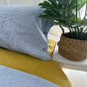 Blue and White Striped Contrast Button Duvet Cover - Fredesigner