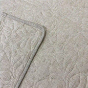 100% Linen Quilted Bedspread Solid - Fredesigner