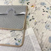 100% Linen Quilted Bedspread with Printed - Fredesigner