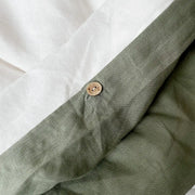 3-Pieces White and Green Embroidered Duvet Covers - Fredesigner