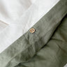 3-Pieces White and Green Embroidered Duvet Covers - Fredesigner