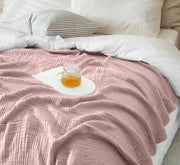 100% Cotton Blankets for Couch Breathable Gauze - Fredesigner