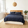 Navy Blue Vertical Striped Duvet Cover - Fredesigner