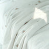 3-Pieces White and Green Embroidered Duvet Covers - Fredesigner