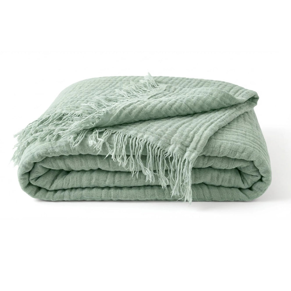 Soft Cozy and Breathable Muslin Throw for Bed - Fredesigner