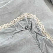 Light Blue Lace-Trimmed Duvet Cover - Fredesigner