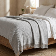 Soft Cozy and Breathable Muslin Throw for Bed - Fredesigner