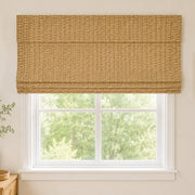 Custom Ivy Moss Woven Bamboo Shades - outside mount