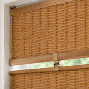 Custom Natural Oatmeal Yellow Top Down Bottom Up Bamboo Shades - top down bottom up detail