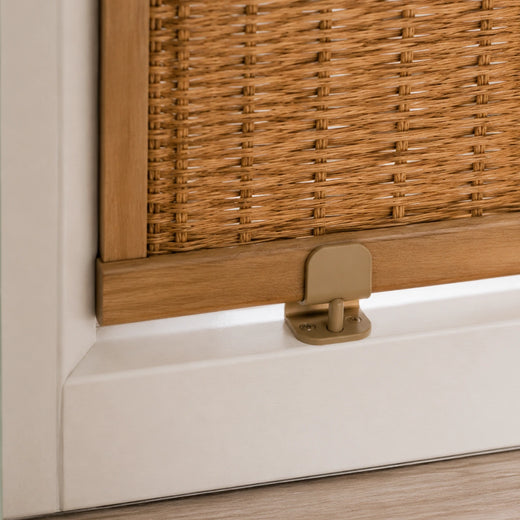 Custom Ivy French Door Bamboo Shades - french door hold down