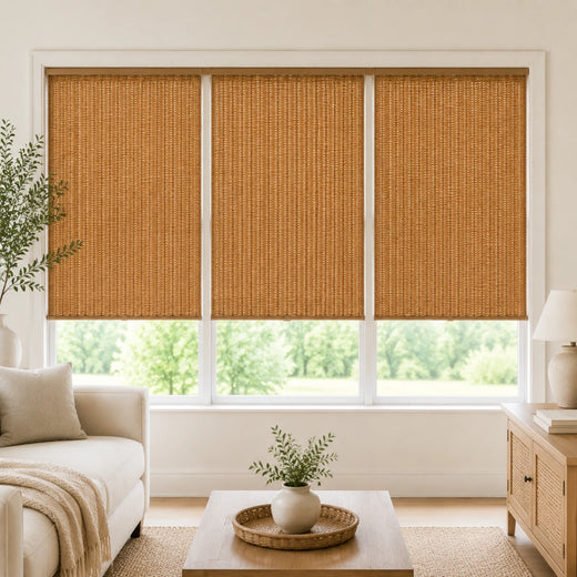 Custom Ivy 3 Shades on 1 Headrail Bamboo Shades - three on one headrail