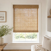 Custom Ramie Reed Top Down Bottom Up Alum. Headrail Bamboo Shades - Reed texture context