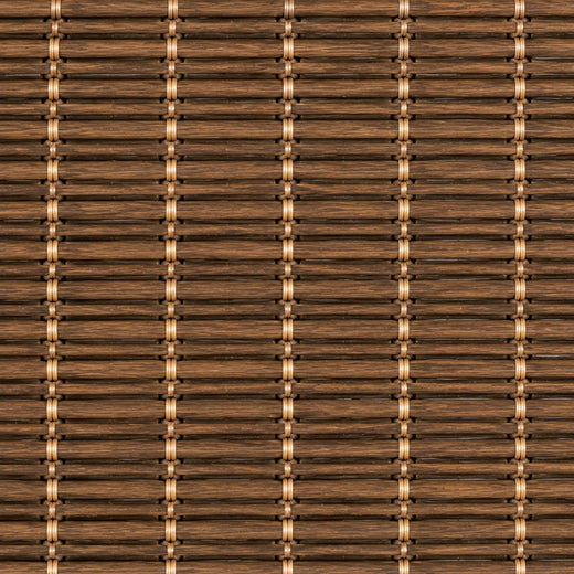 Custom Nomi Brown Woven Bamboo Shades - Brown woven bamboo material close-up